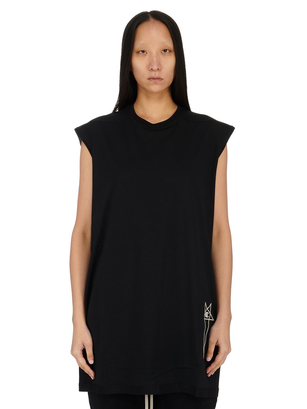 CHAMPION X RICK OWENS TARP T IN BLACK MEDIUM WEIGHT COTTON JERSEY 