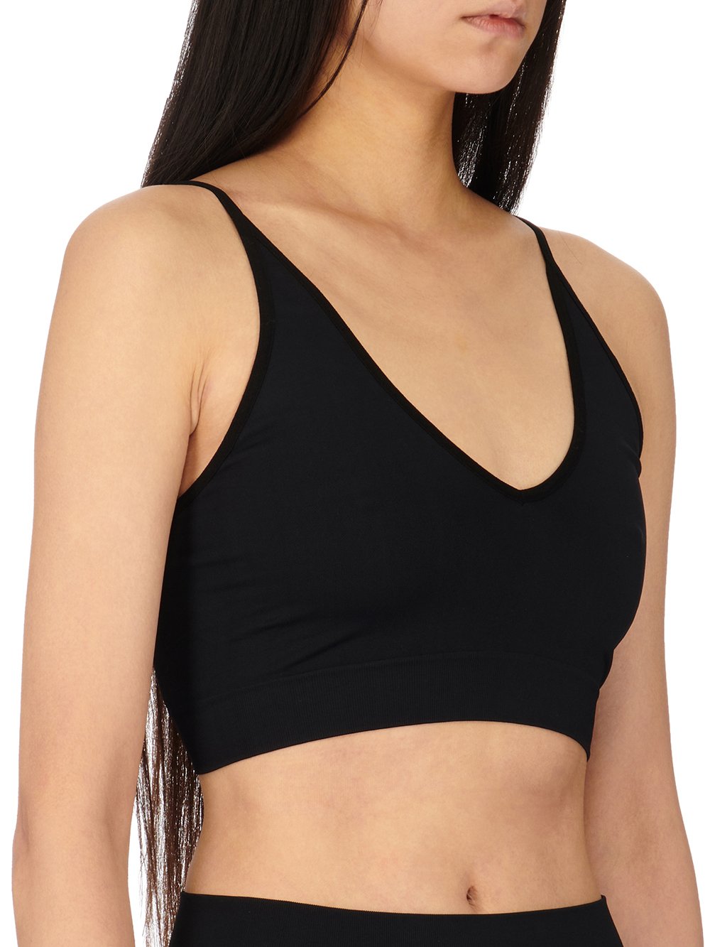 RICK OWENS FW23 LUXOR V BRA IN BLACK ACTIVE KNIT