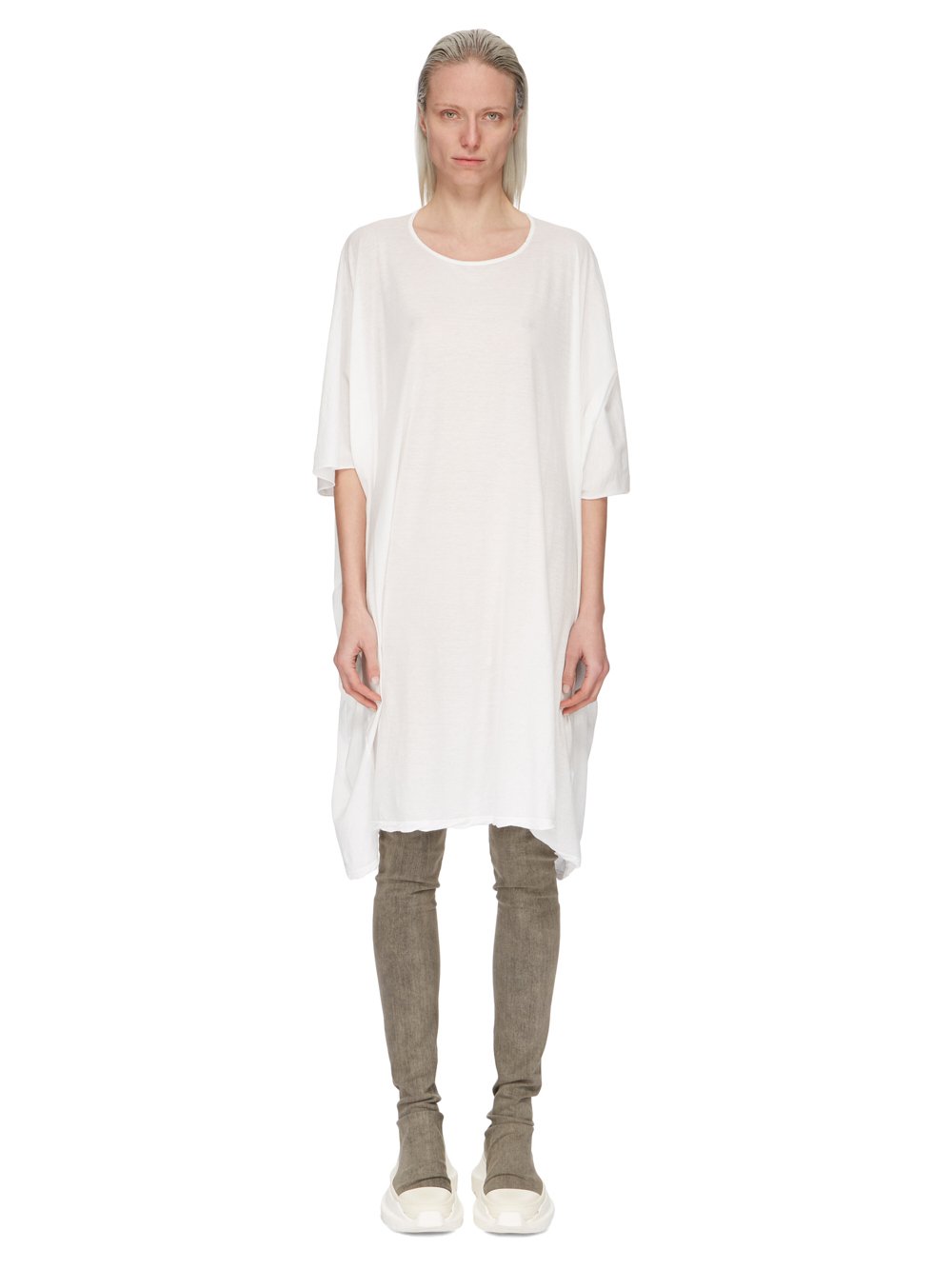 RICK OWENS FW23 LUXOR MINERVA T IN MILK COTTON GAUZE JERSEY