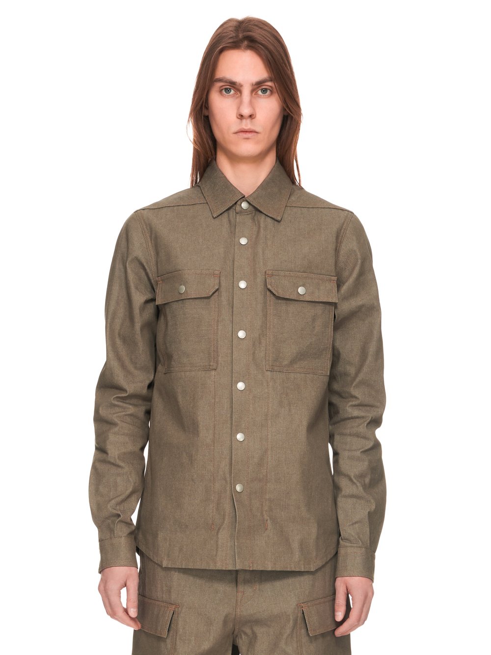 DRKSHDW FW23 LUXOR OUTERSHIRT IN 12OZ SAGE DENIM