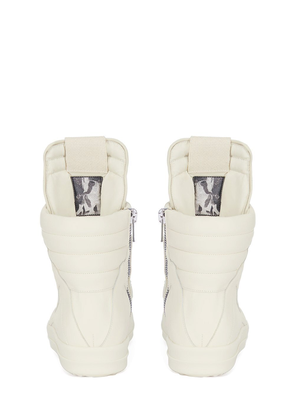 RICK OWENS FW23 LUXOR GEOBASKET IN MILK WHITE FULL GRAIN CALF LEATHER