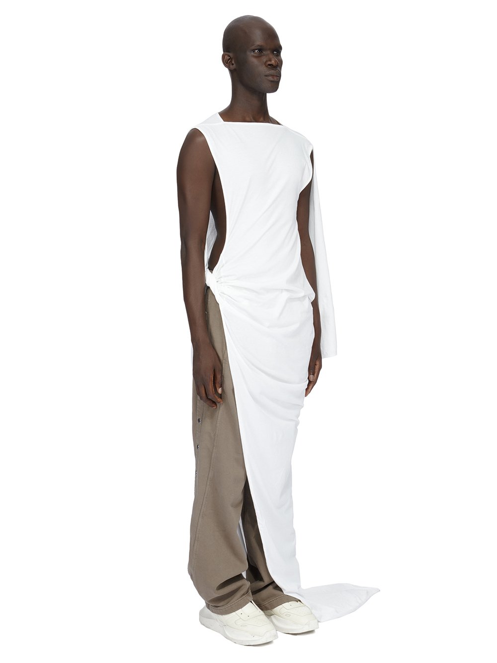 DRKSHDW FW23 LUXOR EDFU GOWN IN MILK MEDIUM WEIGHT COTTON JERSEY 