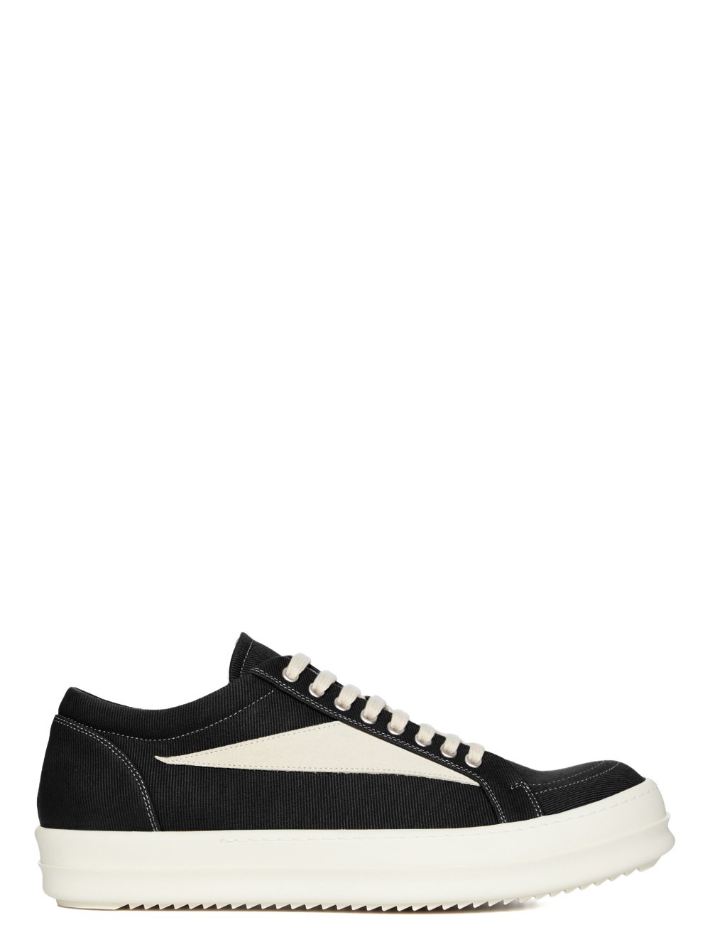 DRKSHDW FW23 LUXOR VINTAGE SNEAKS IN BLACK AND MILK 13OZ OVERDYED DENIM DRKSHDW FW23 LUXOR VINTAGE SNEAKS IN BLACK AND MILK 13OZ OVERDYED DENIM