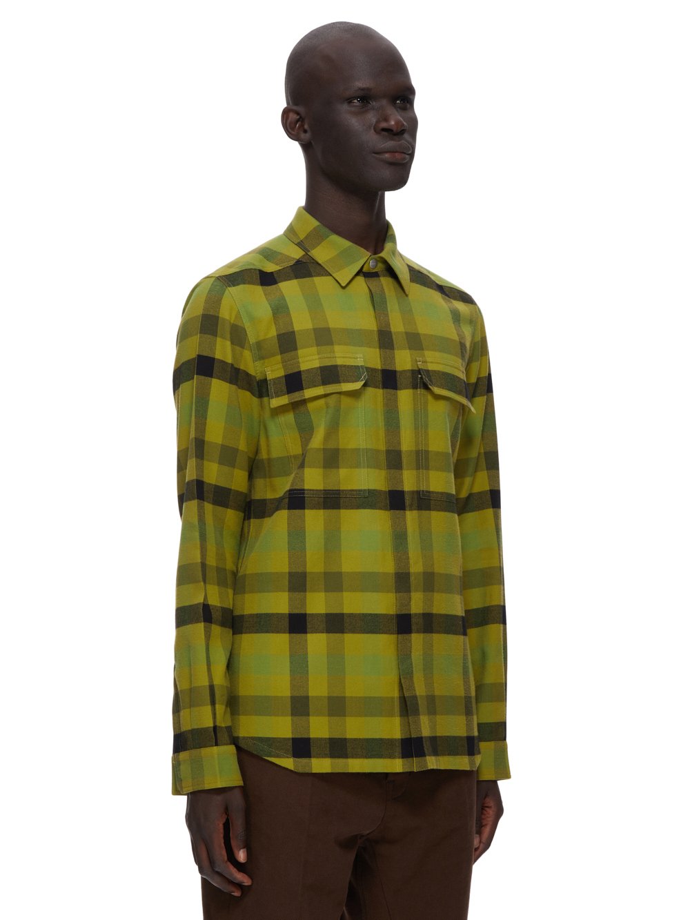 RICK OWENS FW23 LUXOR OUTERSHIRT IN ACID COTTON PLAID