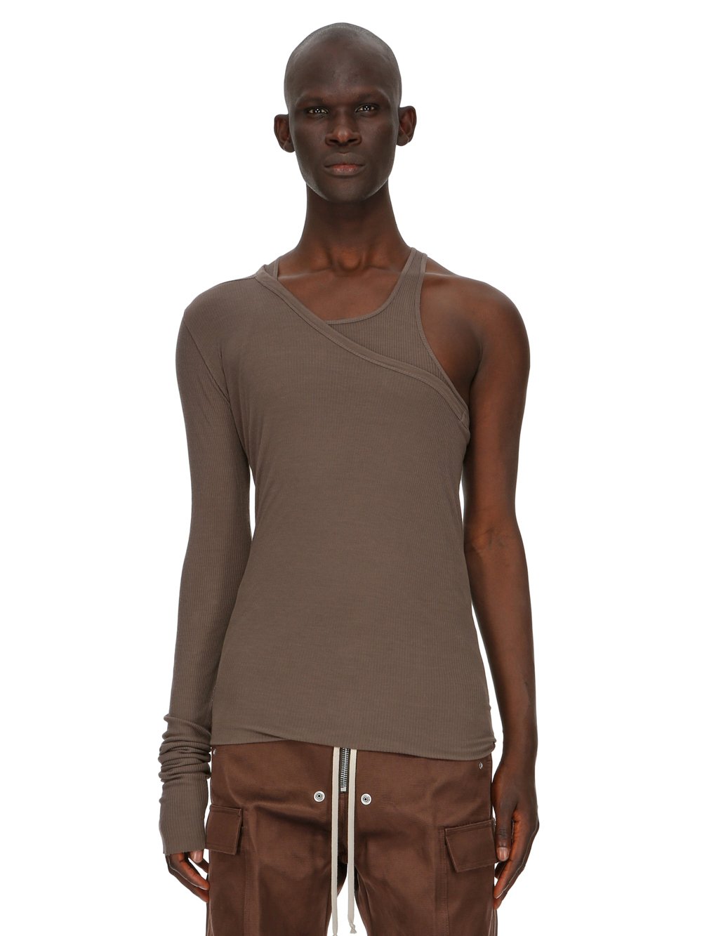 RICK OWENS FW23 LUXOR ZIGGY BANANA TANK IN DUST GREY VISCOSE SILK RIB JERSEY RICK OWENS FW23 LUXOR ZIGGY BANANA TANK IN DUST GREY VISCOSE SILK RIB JERSEY