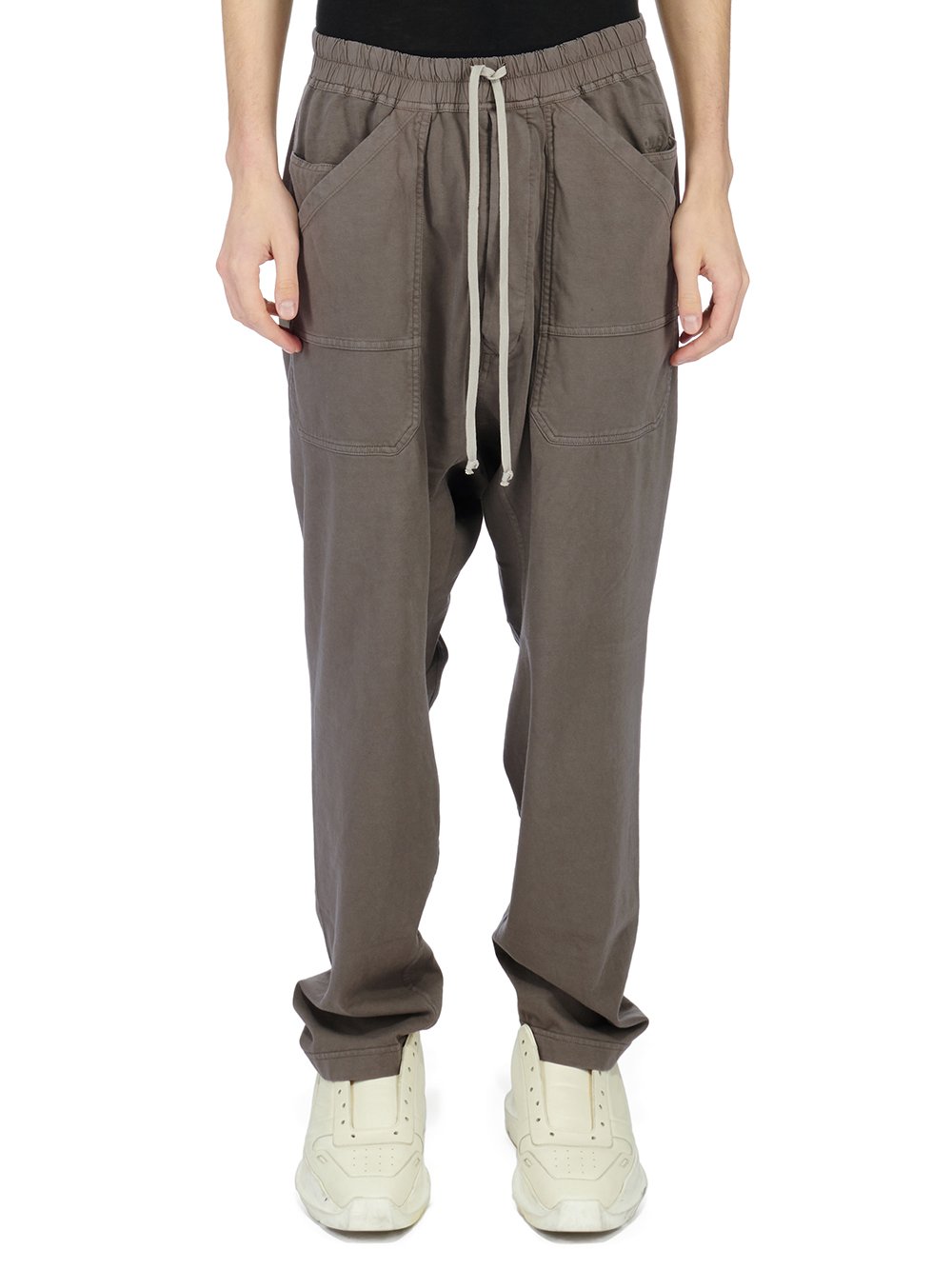 RICK OWENS FW23 LUXOR CLASSIC CARGO DRAWSTRING IN DUST COMPACT HEAVY COTTON JERSEY RICK OWENS FW23 LUXOR CLASSIC CARGO DRAWSTRING IN DUST COMPACT HEAVY COTTON JERSEY
