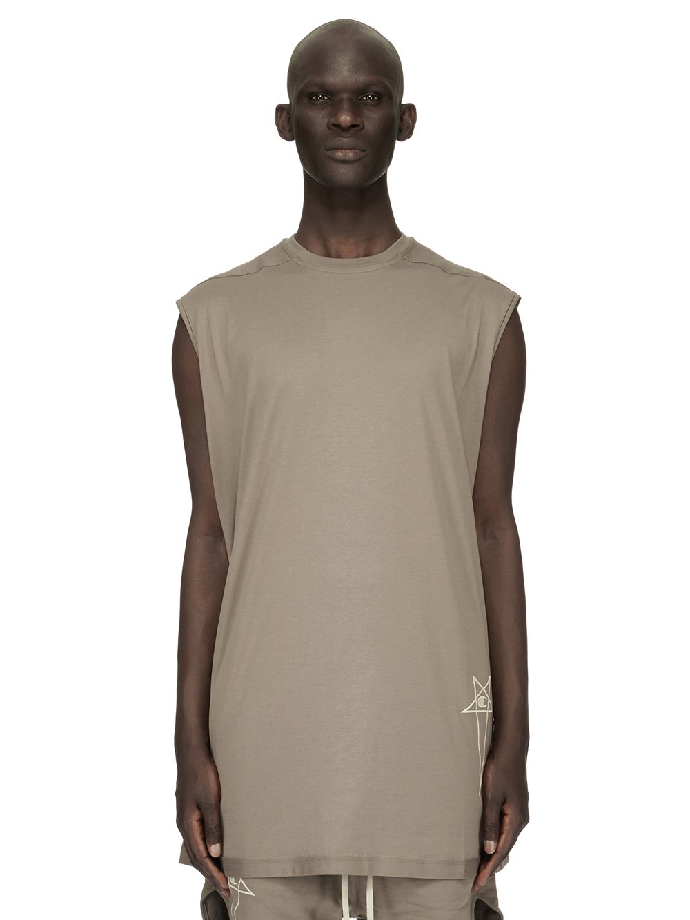 CHAMPION X RICK OWENS TARP T IN DUST GREY MEDIUM WEIGHT COTTON JERSEY 