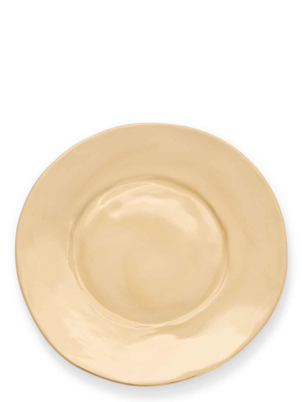 RICK OWENS LARGE PLATE IN GOLD TONE BRONZE.