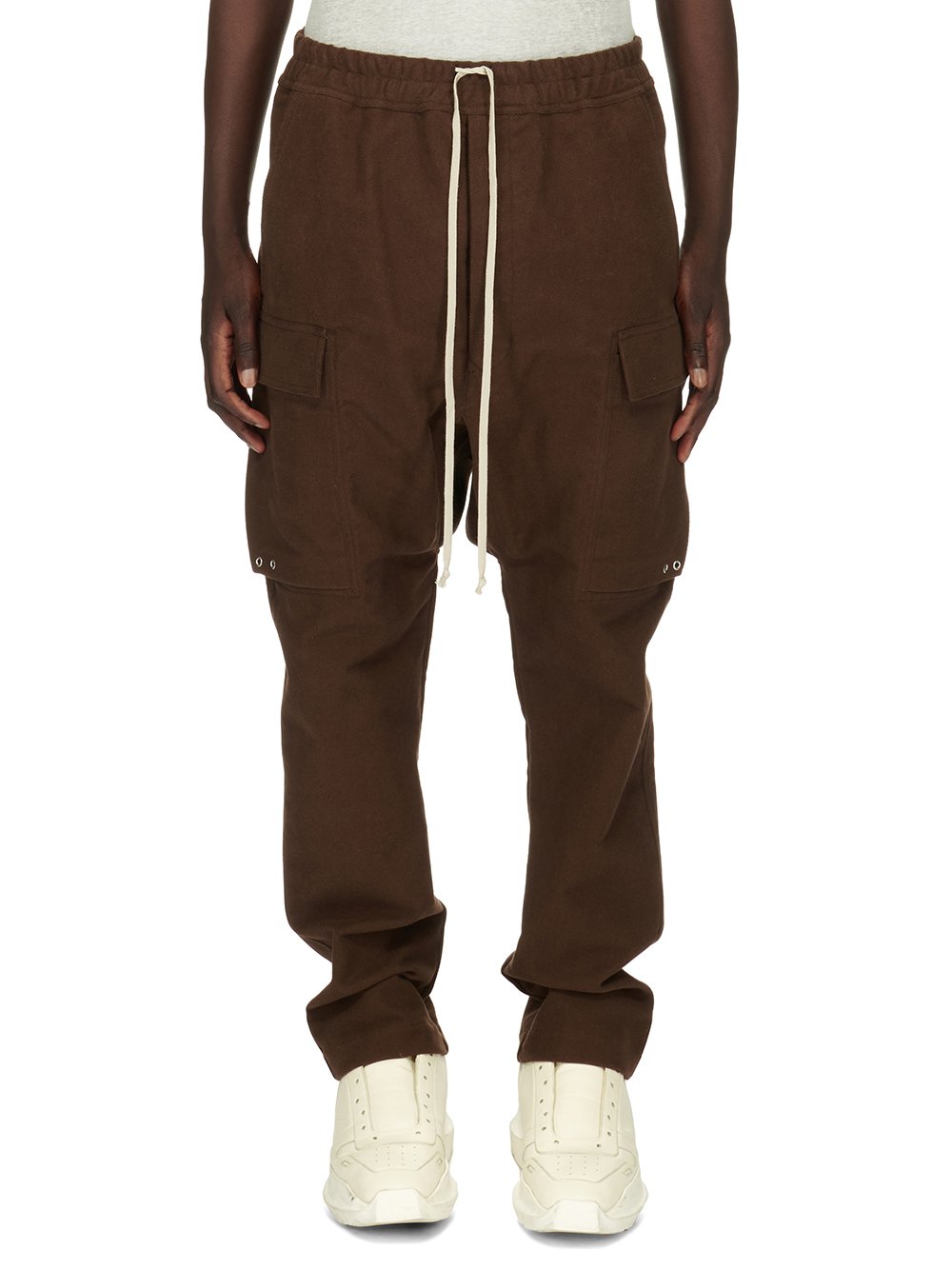 RICK OWENS FW23 LUXOR CARGO LONG IN BROWN BRUSHED HEAVY TWILL RICK OWENS FW23 LUXOR CARGO LONG IN BROWN BRUSHED HEAVY TWILL