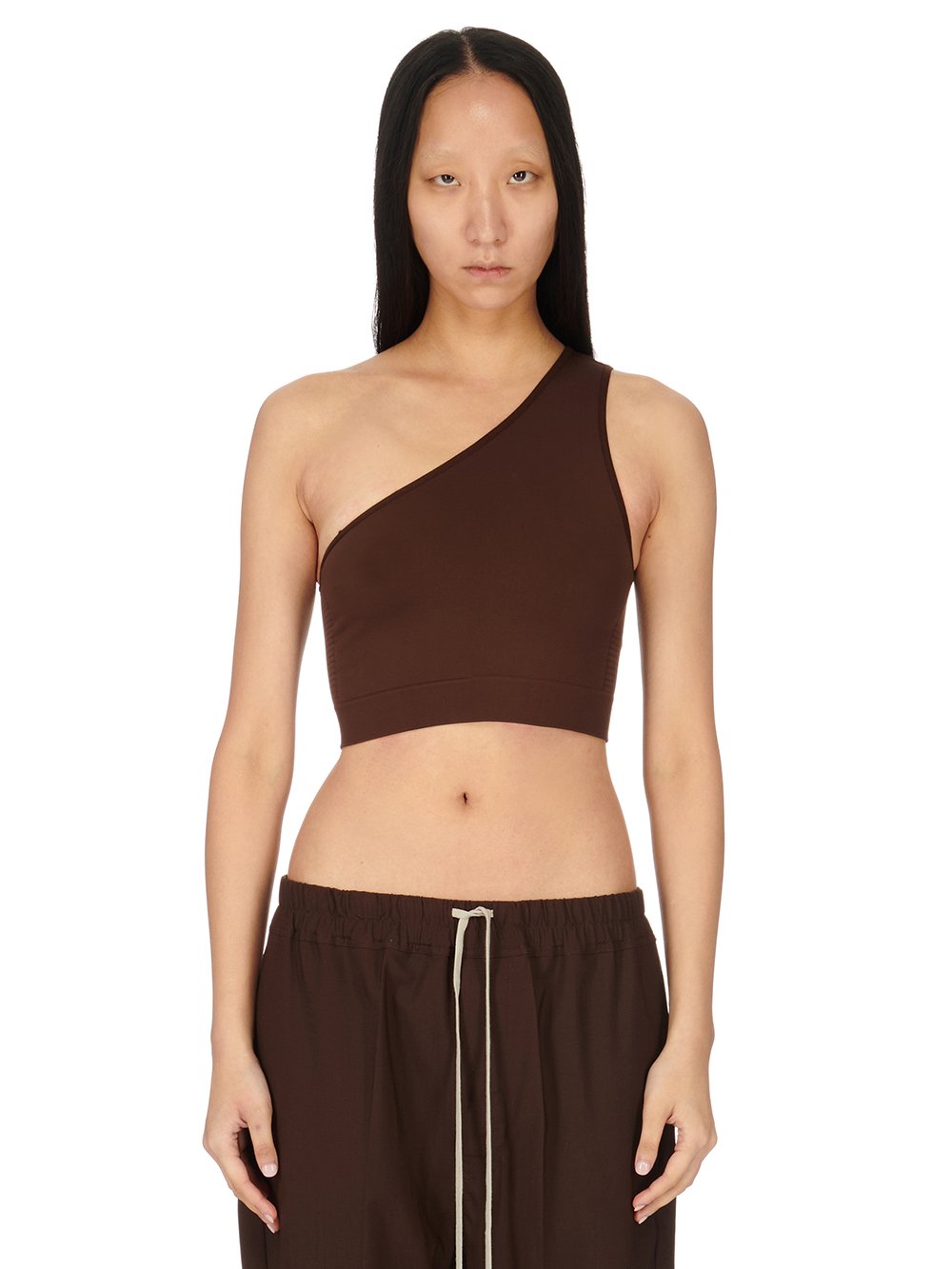 RICK OWENS FW23 LUXOR ATHENA BRA IN BROWN ACTIVE KNIT