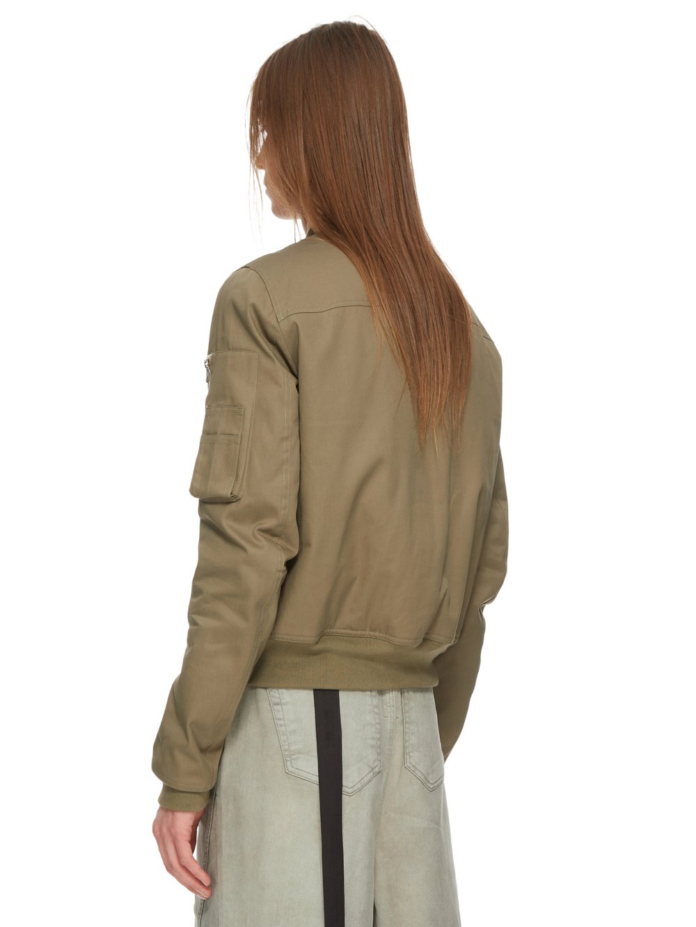 DRKSHDW FW23 LUXOR FLIGHT BOMBER IN PALE GREEN COTTON TWILL