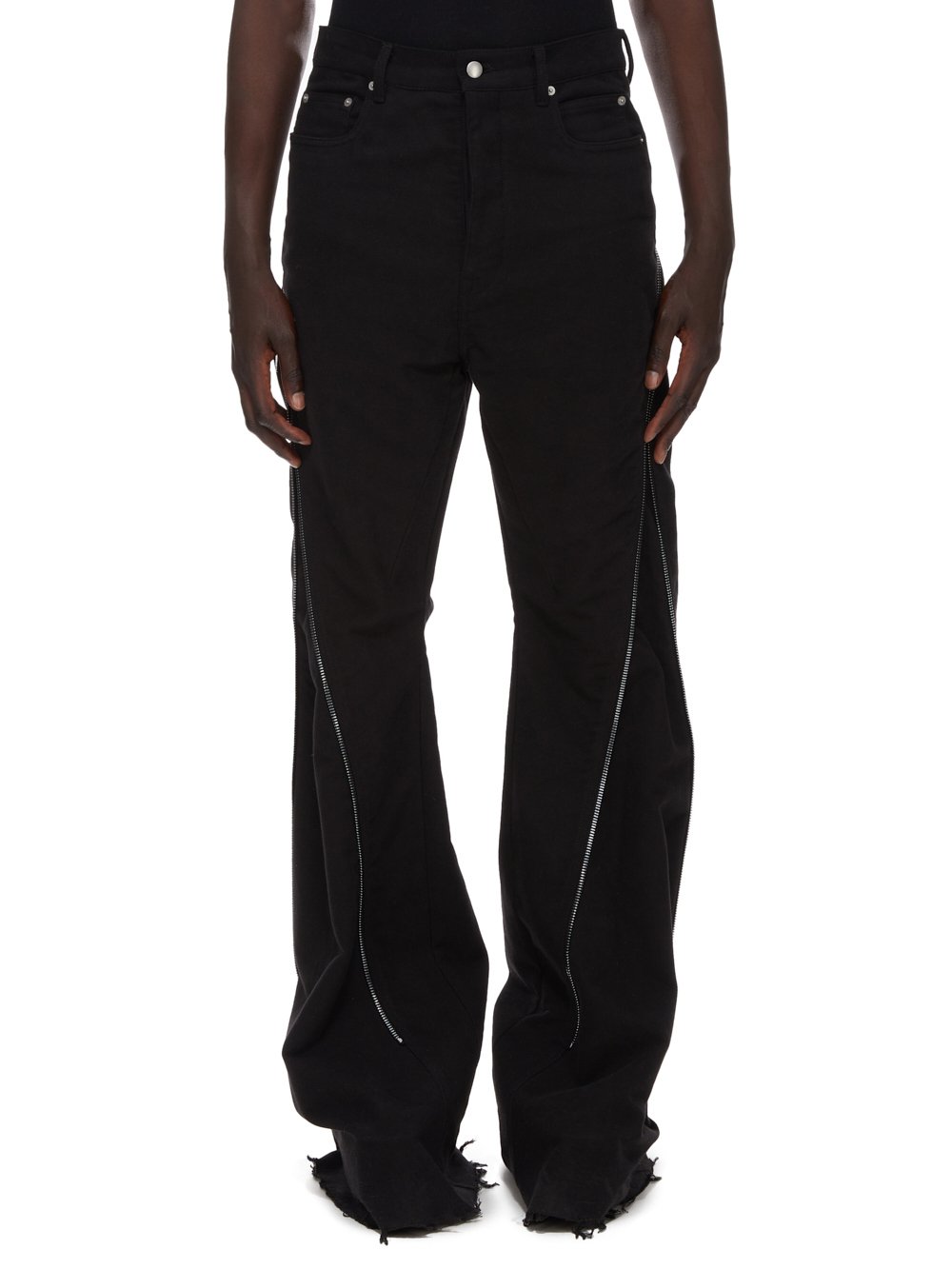 RICK OWENS FW23 LUXOR BOLAN BANANA IN BLACK BRUSHED HEAVY TWILL RICK OWENS FW23 LUXOR BOLAN BANANA IN BLACK BRUSHED HEAVY TWILL