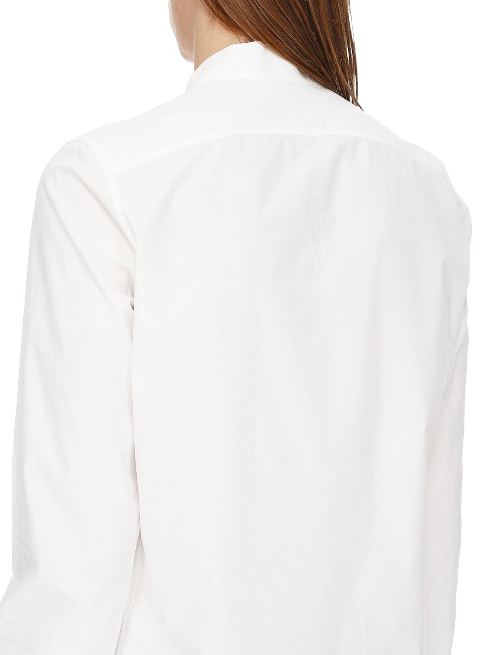 RICK OWENS FW23 LUXOR SNAP COLLAR FAUN SHIRT IN MILK WHITE COTTON POPLIN