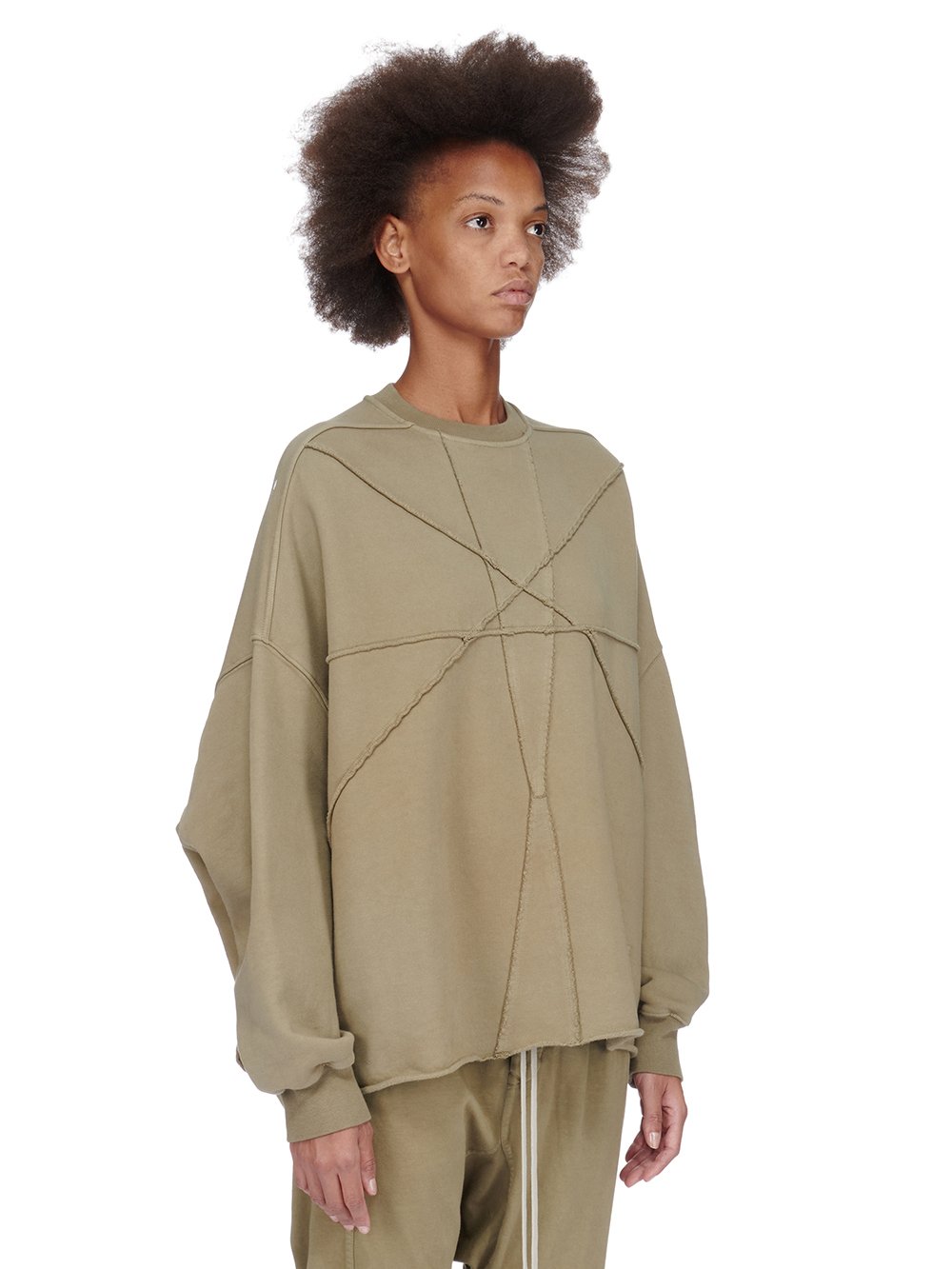 DRKSHDW FW23 LUXOR CRATER T IN PALE GREEN FURKA HEAVY SWEATSHIRT