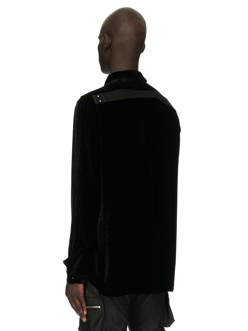 RICK OWENS FW23 LUXOR OUTERSHIRT IN  BLACK VELVET