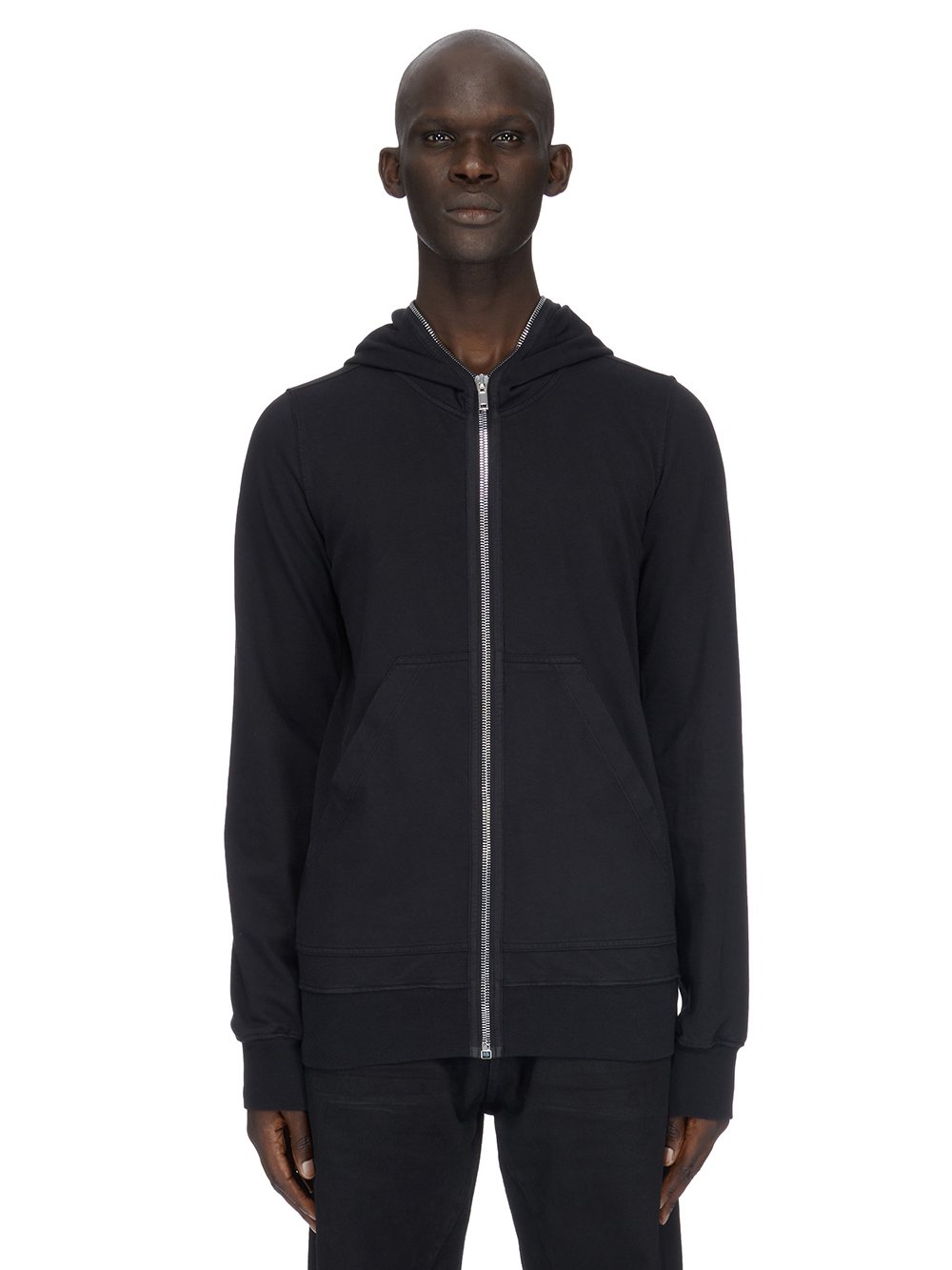 DRKSHDW FW23 LUXOR GIMP HOODIE IN BLACK COMPACT HEAVY COTTON JERSEY