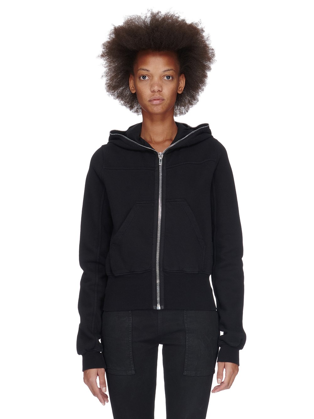 DRKSHDW FW23 LUXOR SMALL GIMP HOODIE IN BLACK FURKA HEAVY SWEATSHIRT