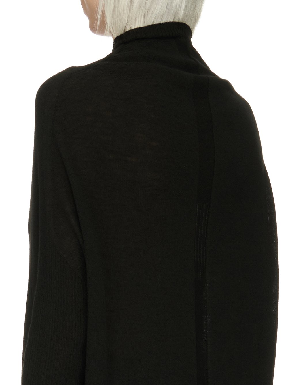 RICK OWENS FW23 LUXOR CRATER KNIT IN BLACK LIGHTWEIGHT RASATO KNIT