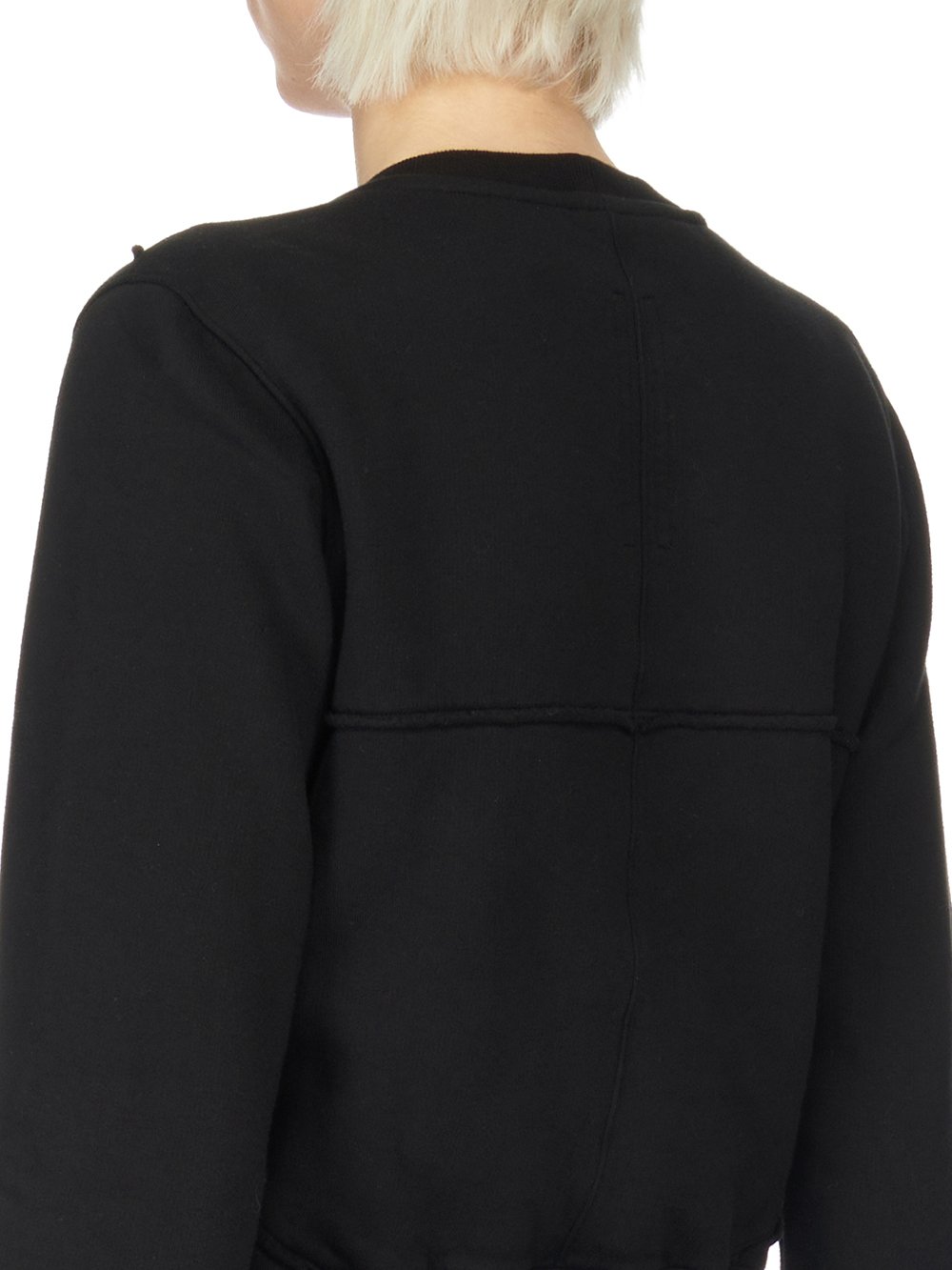 DRKSHDW FW23 LUXOR CROPPED SWEAT IN BLACK FURKA HEAVY SWEATSHIRT 