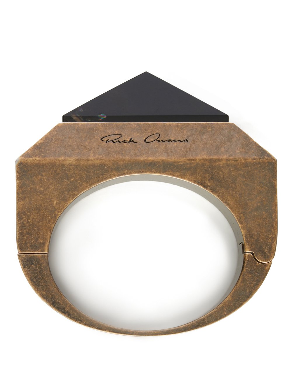 RICK OWENS CRYSTAL PYRAMID BANGLE IN ALUMINIUM AND SMOKEY QUARTZ RICK OWENS CRYSTAL PYRAMID BANGLE IN ALUMINIUM AND SMOKEY QUARTZ