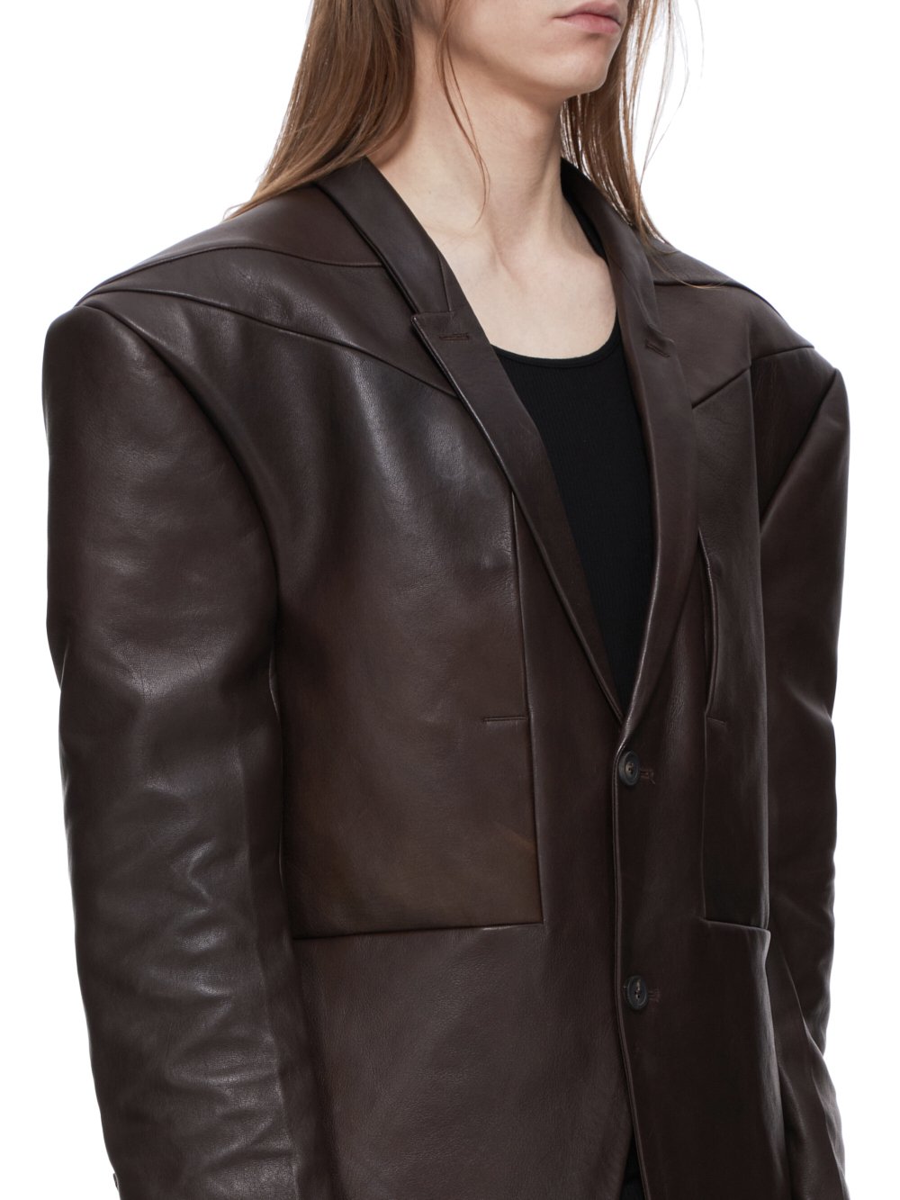 RICK OWENS FW23 LUXOR SOFT JUMBO TATLIN JKT IN BROWN VEG NAPPA LAMB