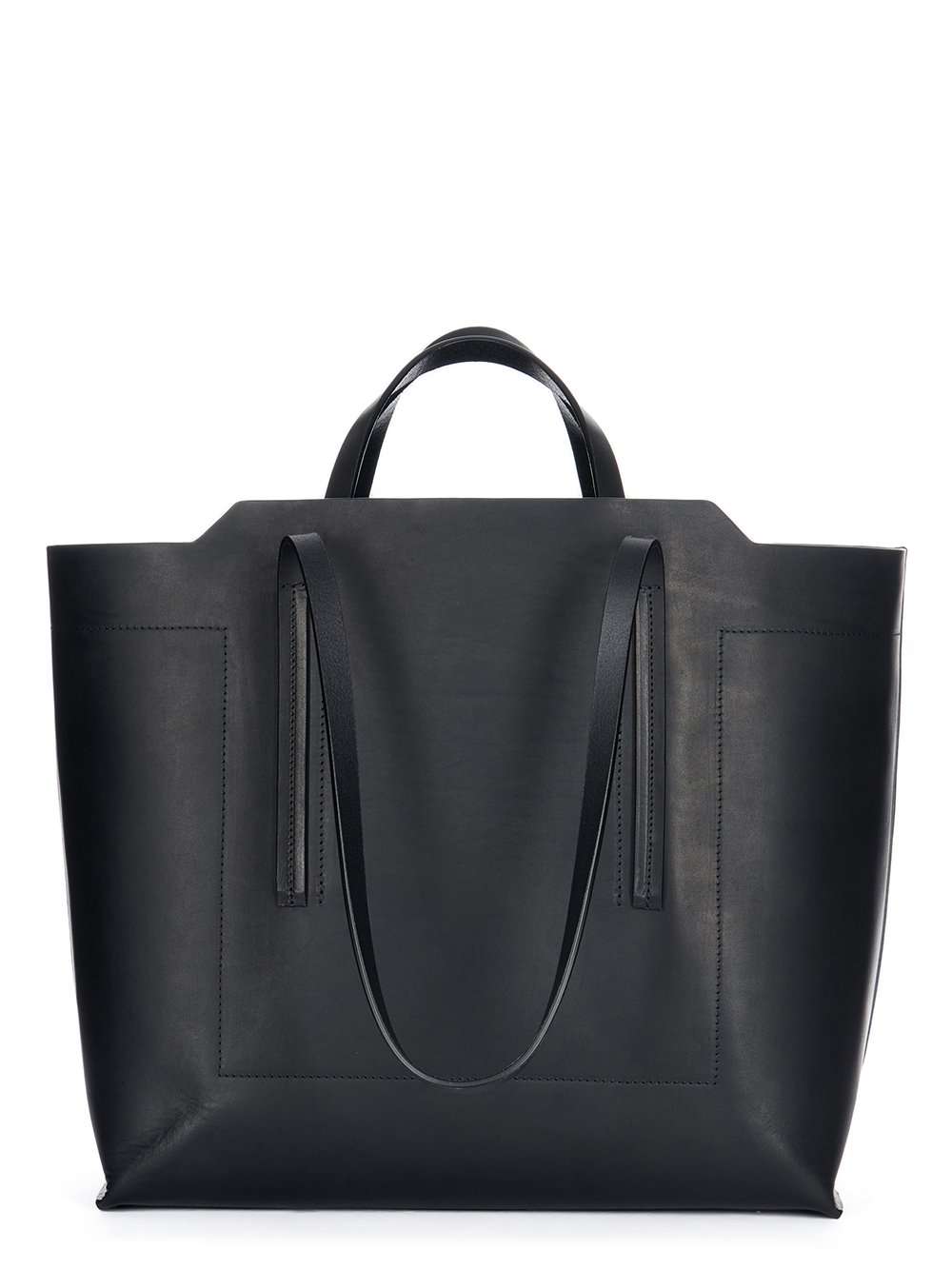 RICK OWENS FW23 LUXOR SHOPPER IN BLACK GROPPONE COW LEATHER