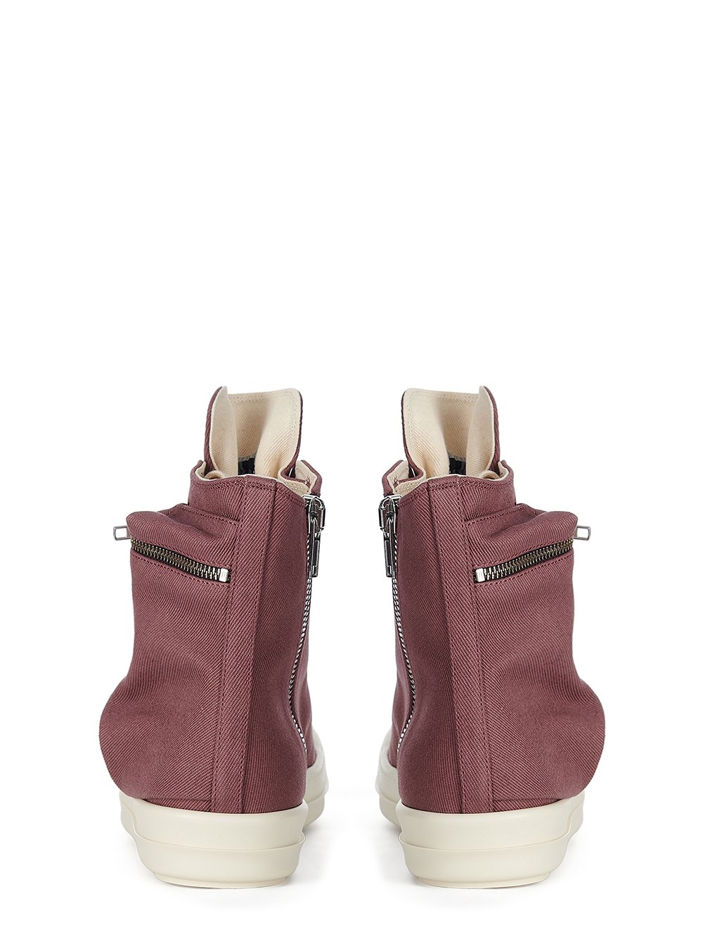 DRKSHDW FW23 LUXOR CARGO SNEAKS IN MAUVE AND MILK 13OZ OVERDYED DENIM