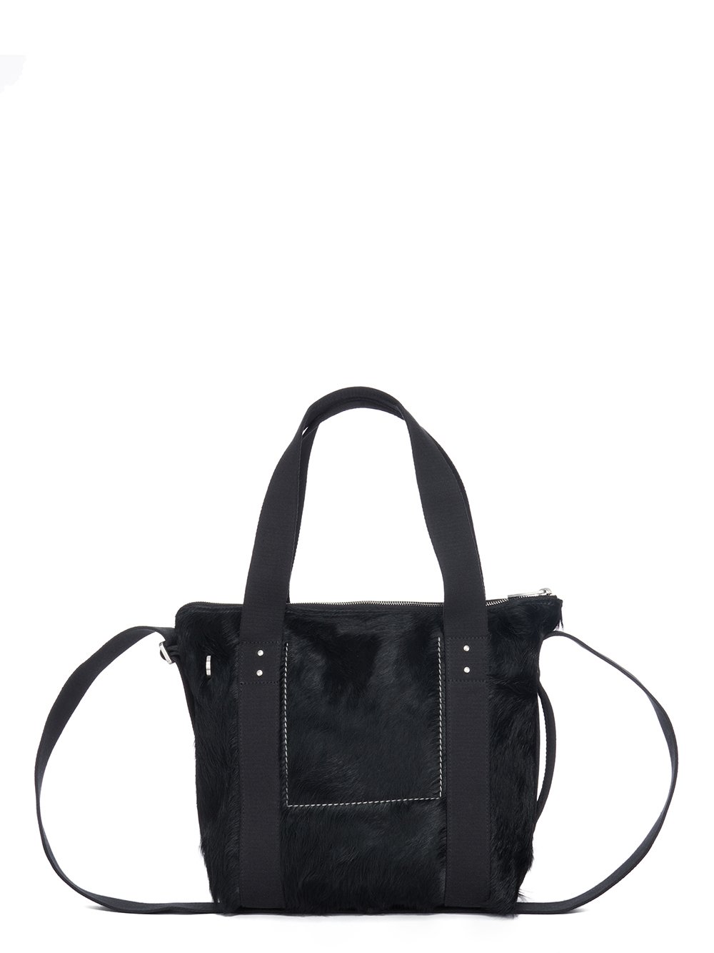 RICK OWENS FW23 LUXOR MINI TROLLEY IN BLACK LONG HAIR PONY RICK OWENS FW23 LUXOR MINI TROLLEY IN BLACK LONG HAIR PONY