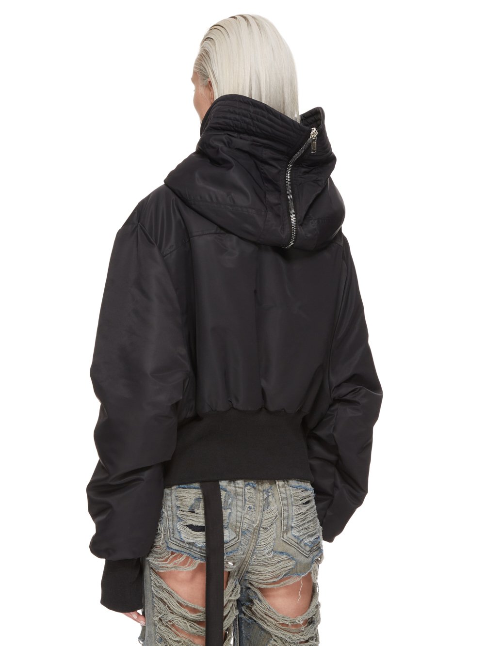 DRKSHDW FW23 LUXOR ALICE PARKA IN BLACK AND PALE GREEN RECYCLED BOMBER
