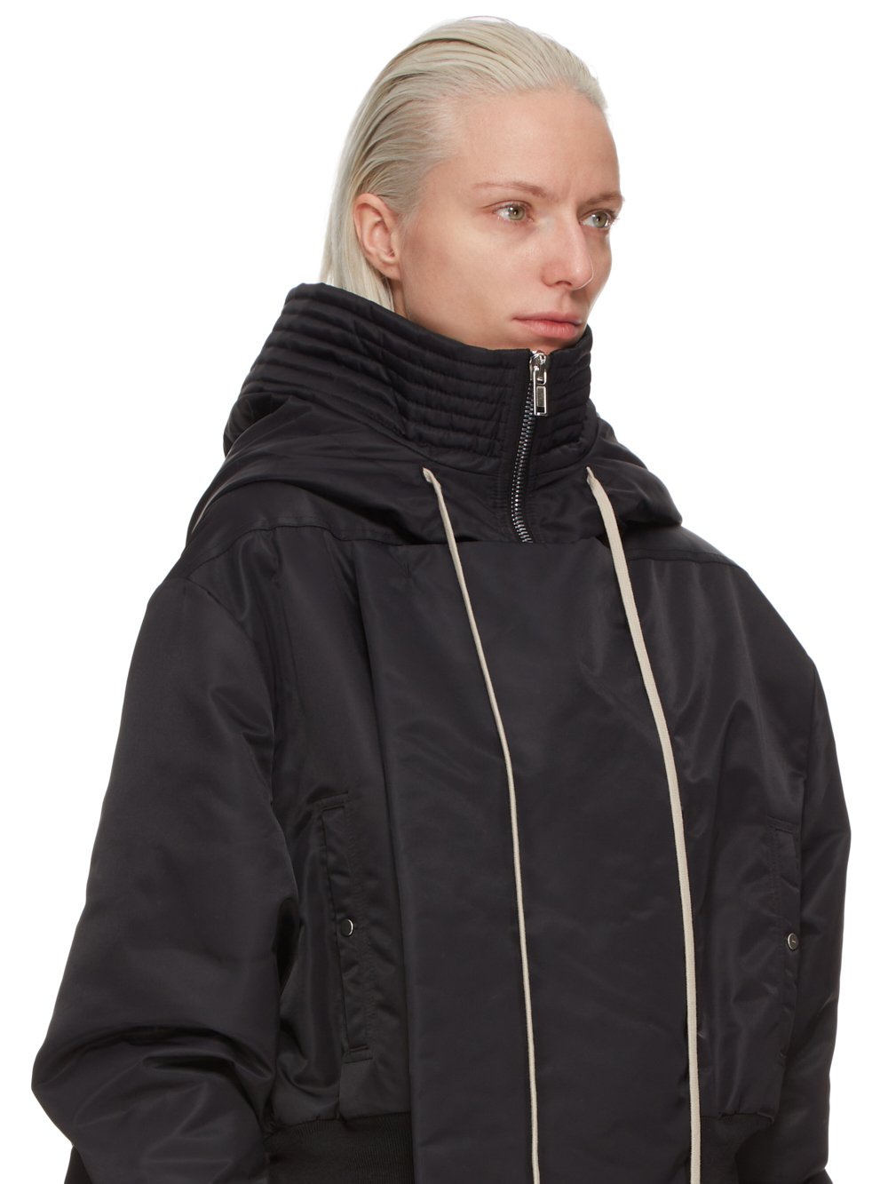 DRKSHDW FW23 LUXOR ALICE PARKA IN BLACK AND PALE GREEN RECYCLED BOMBER