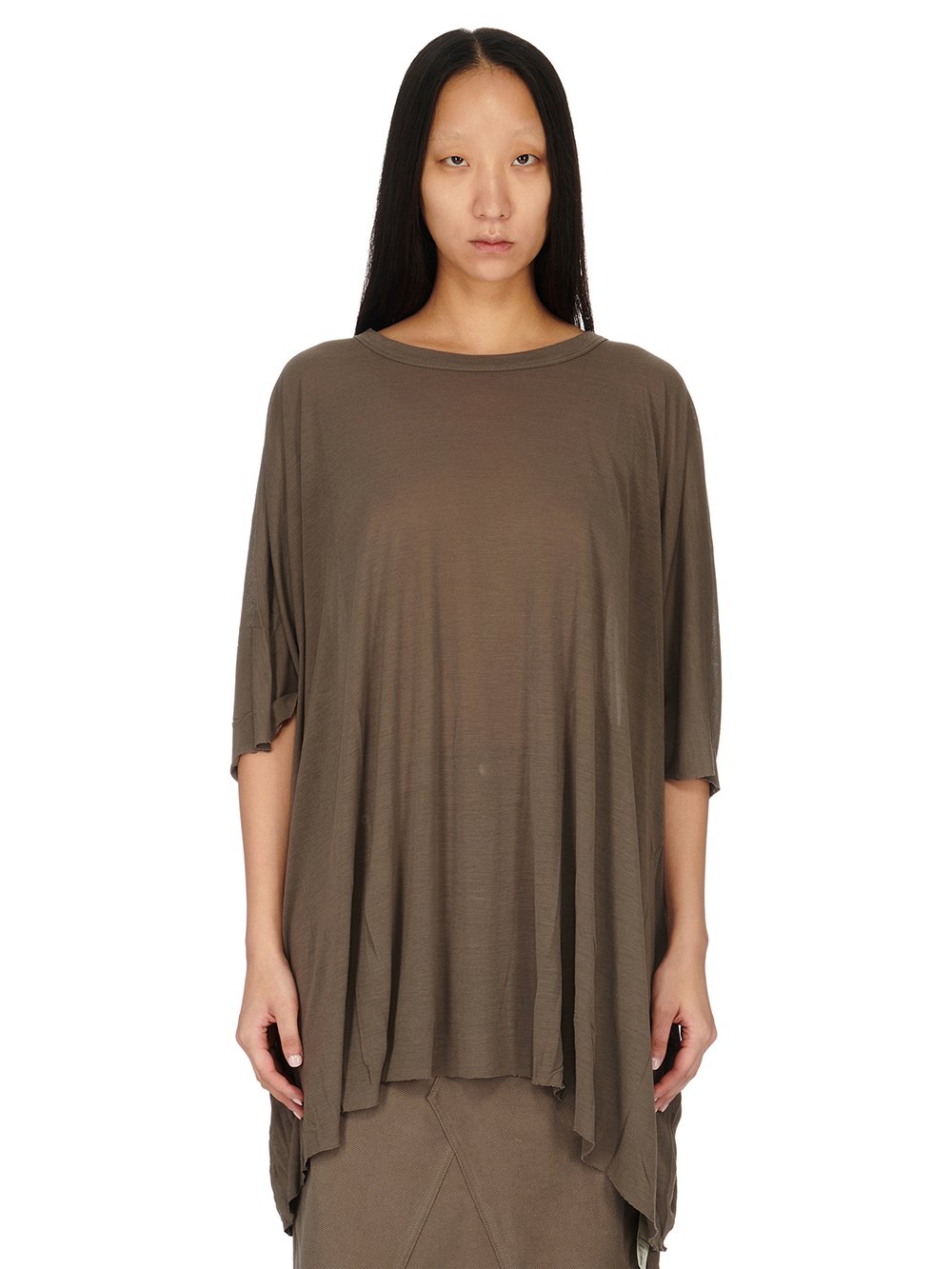 RICK OWENS FW23 LUXOR MINERVA T IN DUST VISCOSE SILK JERSEY