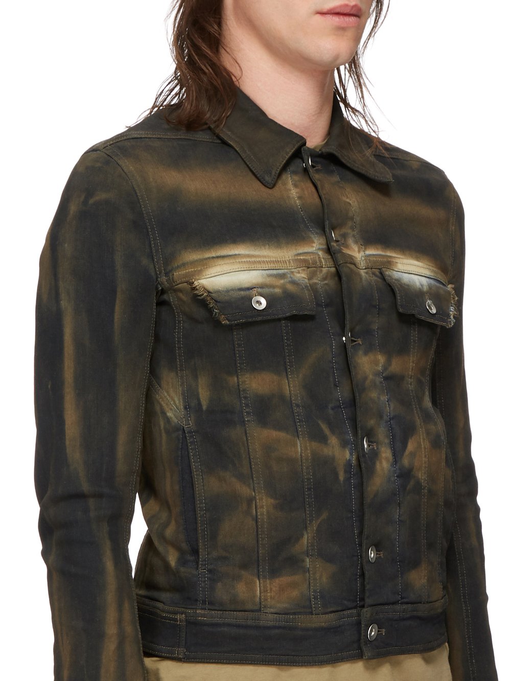 DRKSHDW FW23 LUXOR TRUCKER JKT IN MUD WASHED STRETCH DENIM