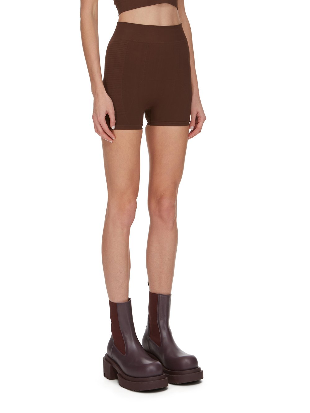 RICK OWENS FW23 LUXOR BRIEFS IN BROWN ACTIVE KNIT