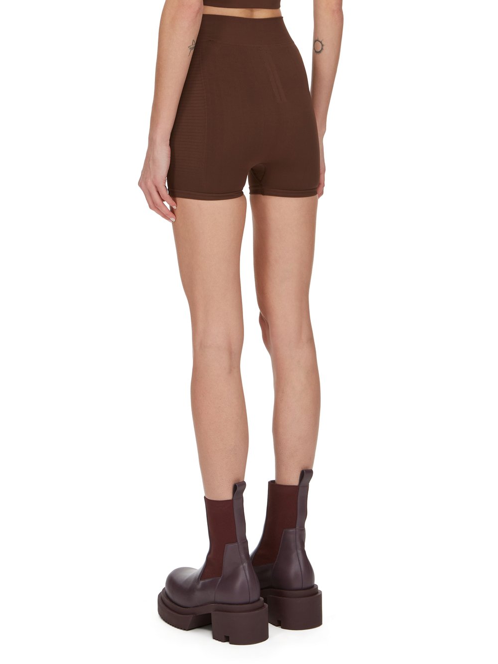 RICK OWENS FW23 LUXOR BRIEFS IN BROWN ACTIVE KNIT