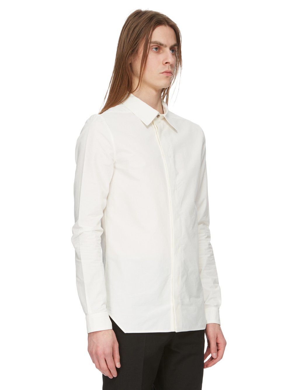 RICK OWENS FW23 LUXOR OFFICE SHIRT IN MEDIUM WEIGHT COTTON POPLIN