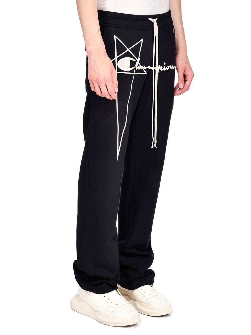 CHAMPION X RICK OWENS DIETRICH DRAWSTRING IN BLACK COMPACT COTTON FELPA 