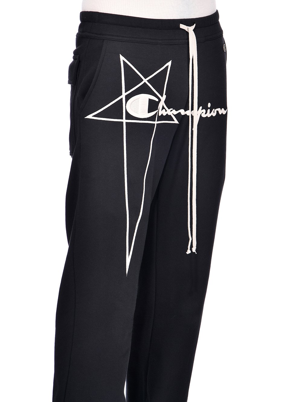 CHAMPION X RICK OWENS DIETRICH DRAWSTRING IN BLACK COMPACT COTTON FELPA 