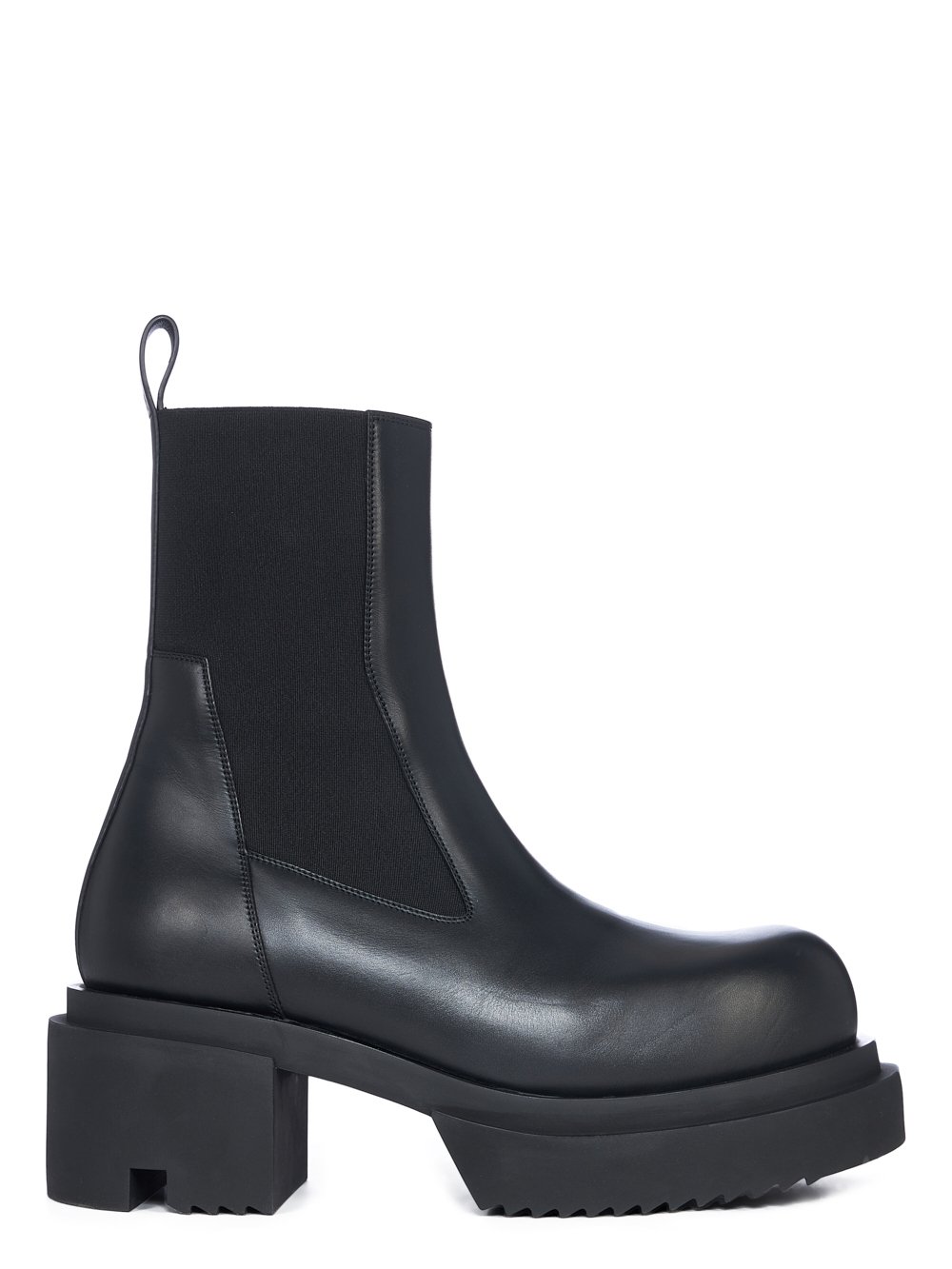 RICK OWENS FW23 LUXOR BEATLE BOGUN IN  BLACK CORTINA GREASE CALF LEATHER