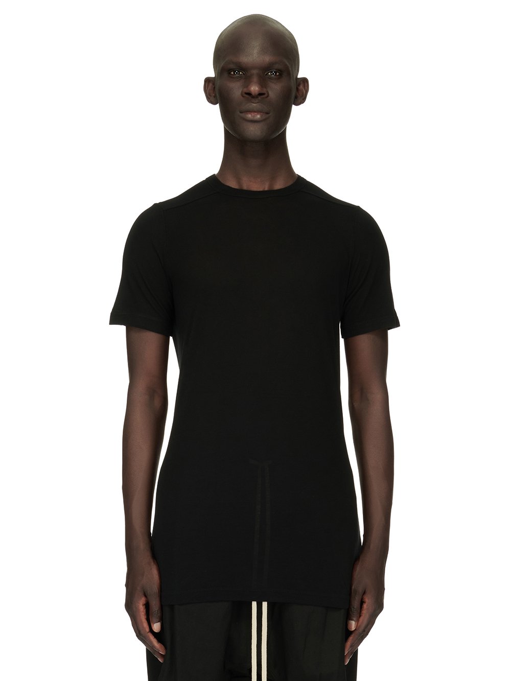 RICK OWENS FOREVER LEVEL T IN BLACK VISCOSE SILK JERSEY