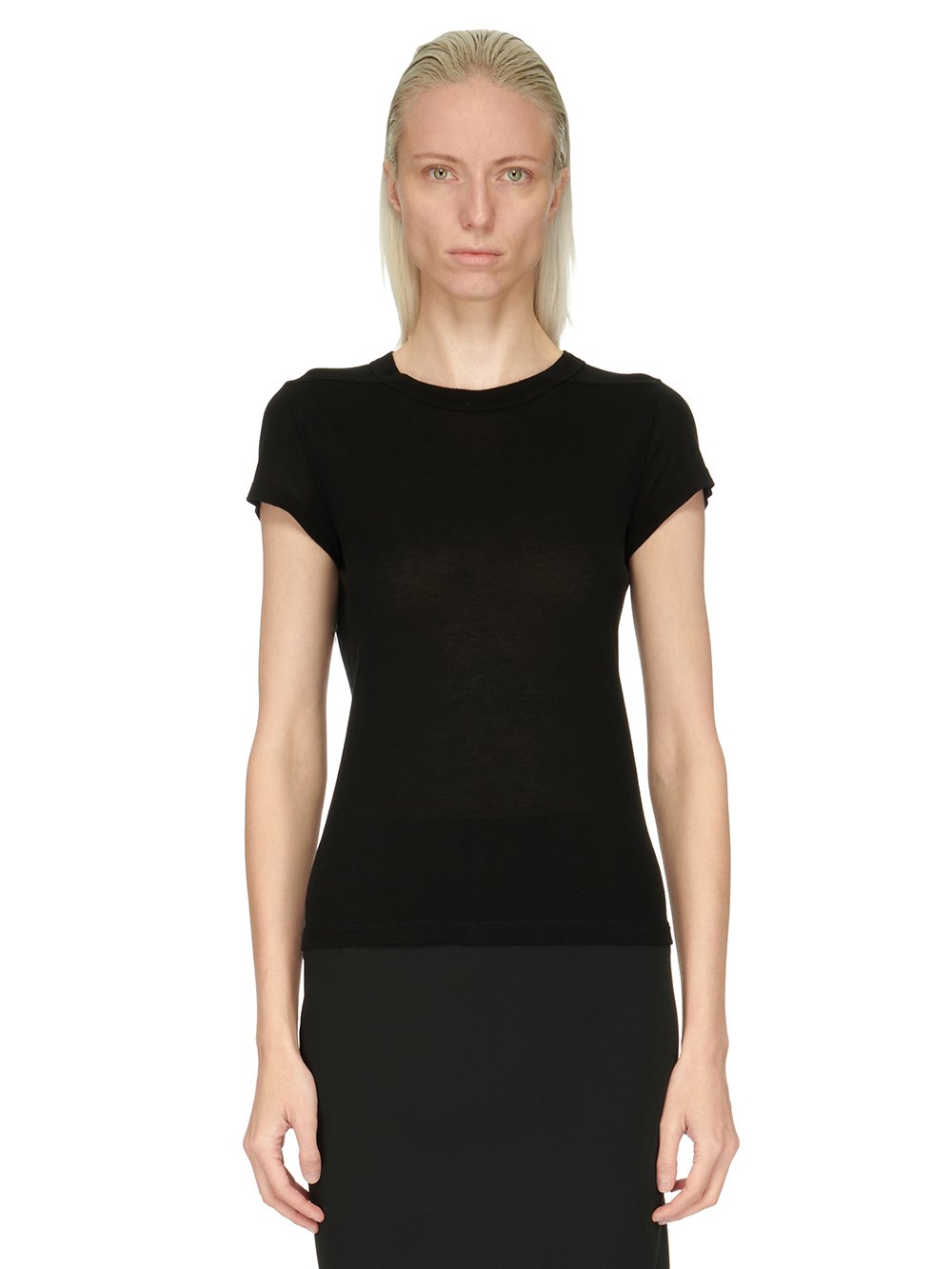 RICK OWENS FW23 LUXOR CROPPED LEVEL T IN VISCOSE SILK JERSEY
