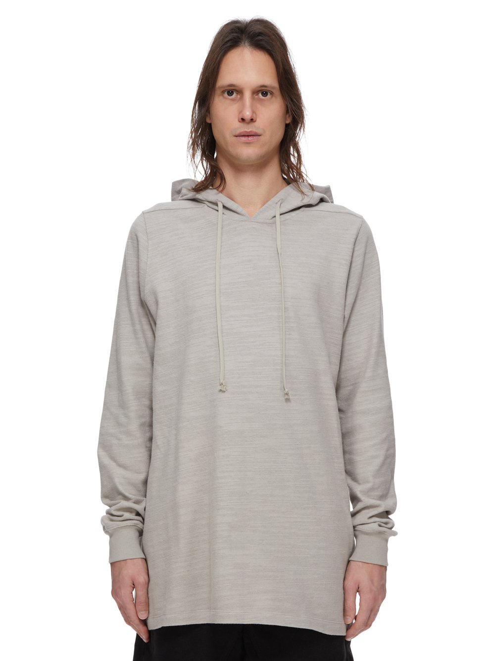 RICK OWENS FW23 LUXOR HOODIE IN PEARL BIGARZATO JERSEY 