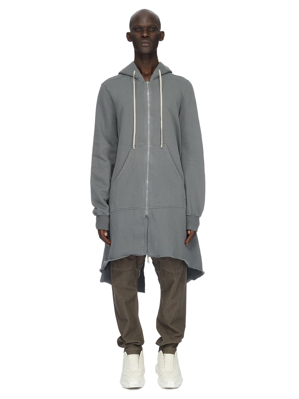 RICK OWENS FW23 LUXOR HOODIE FISHTAIL PARKA IN HUSTLER BLUE FURKA HEAVY SWEATSHIRT 