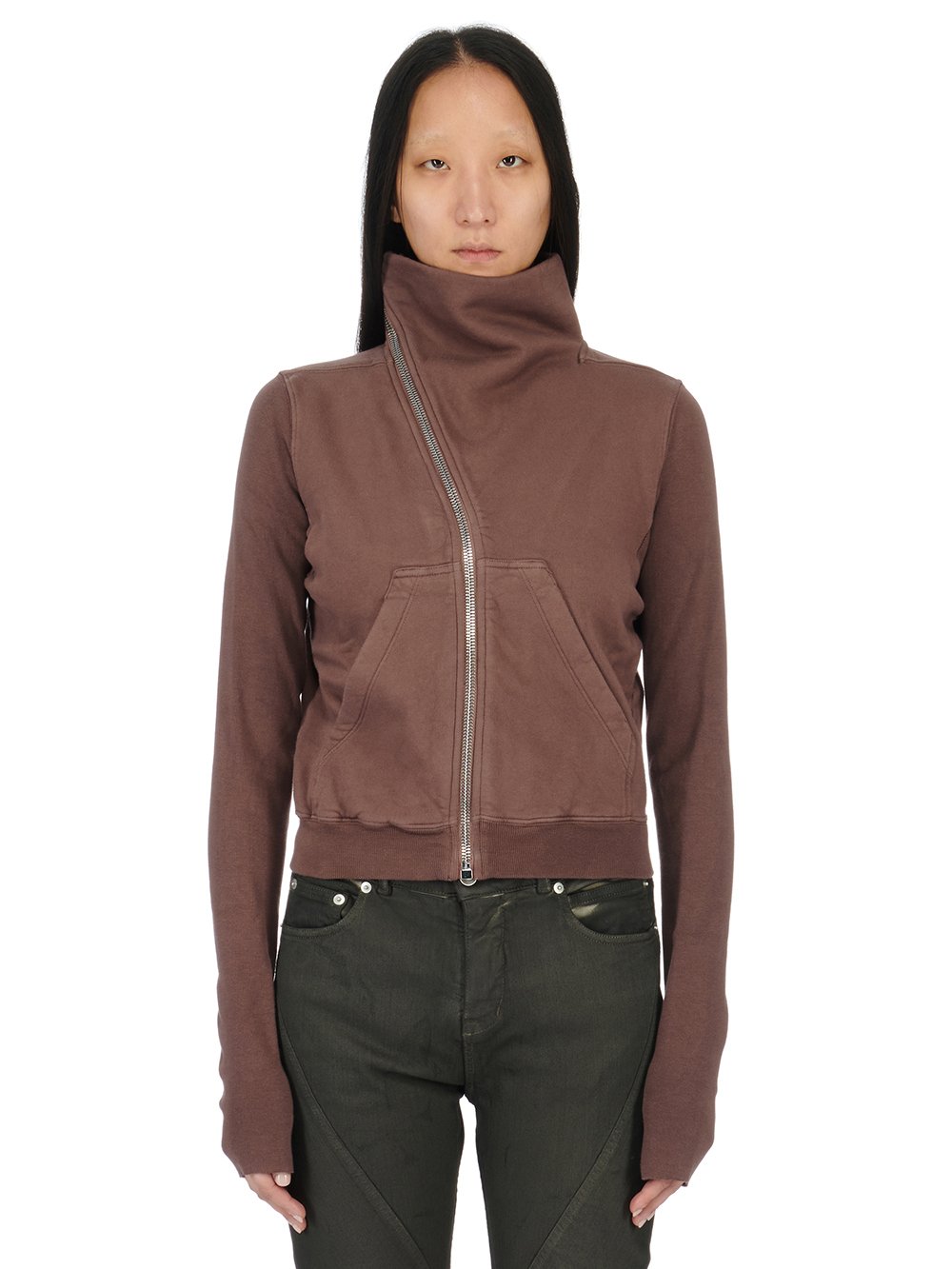 RICK OWENS FW23 LUXOR MOUNTAIN SWEAT IN MAUVE FURKA HEAVY SWEATSHIRT 