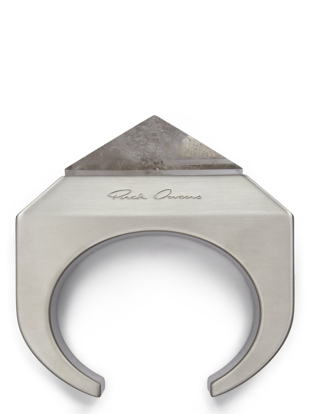 RICK OWENS CRYSTAL PYRAMID BRACELET IN ALUMINIUM AND ROCK CRYSTAL RICK OWENS CRYSTAL PYRAMID BRACELET IN ALUMINIUM AND ROCK CRYSTAL