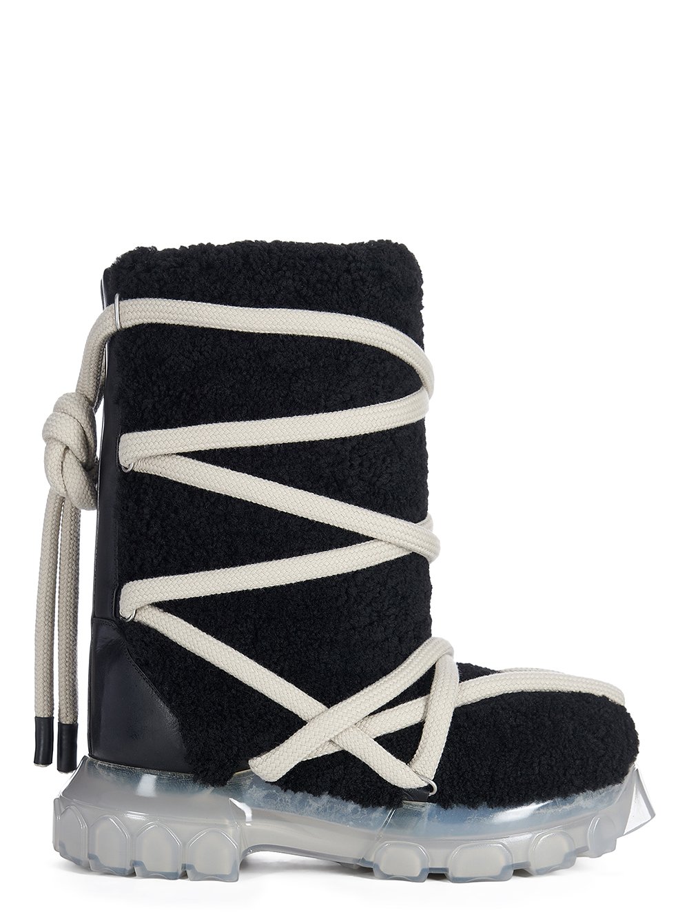 RICK OWENS FW23 LUXOR LUNAR TRACTOR IN BLACK BUTTER LAMB SHEARLING RICK OWENS FW23 LUXOR LUNAR TRACTOR IN BLACK BUTTER LAMB SHEARLING