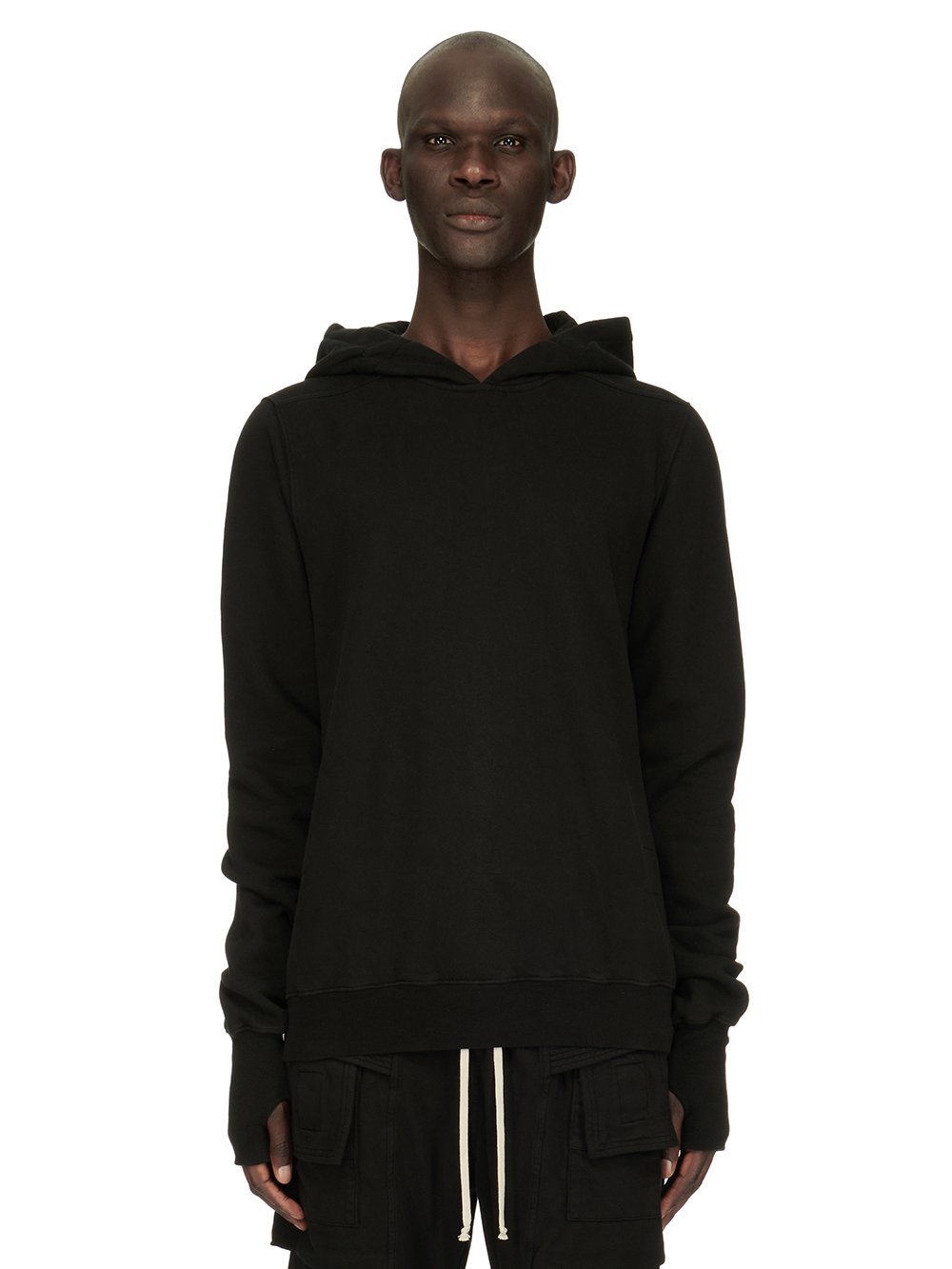 DRKSHDW FW23 LUXOR GAUNTLET GRANBURY HOODIE IN BLACK FURKA HEAVY SWEATSHIRT