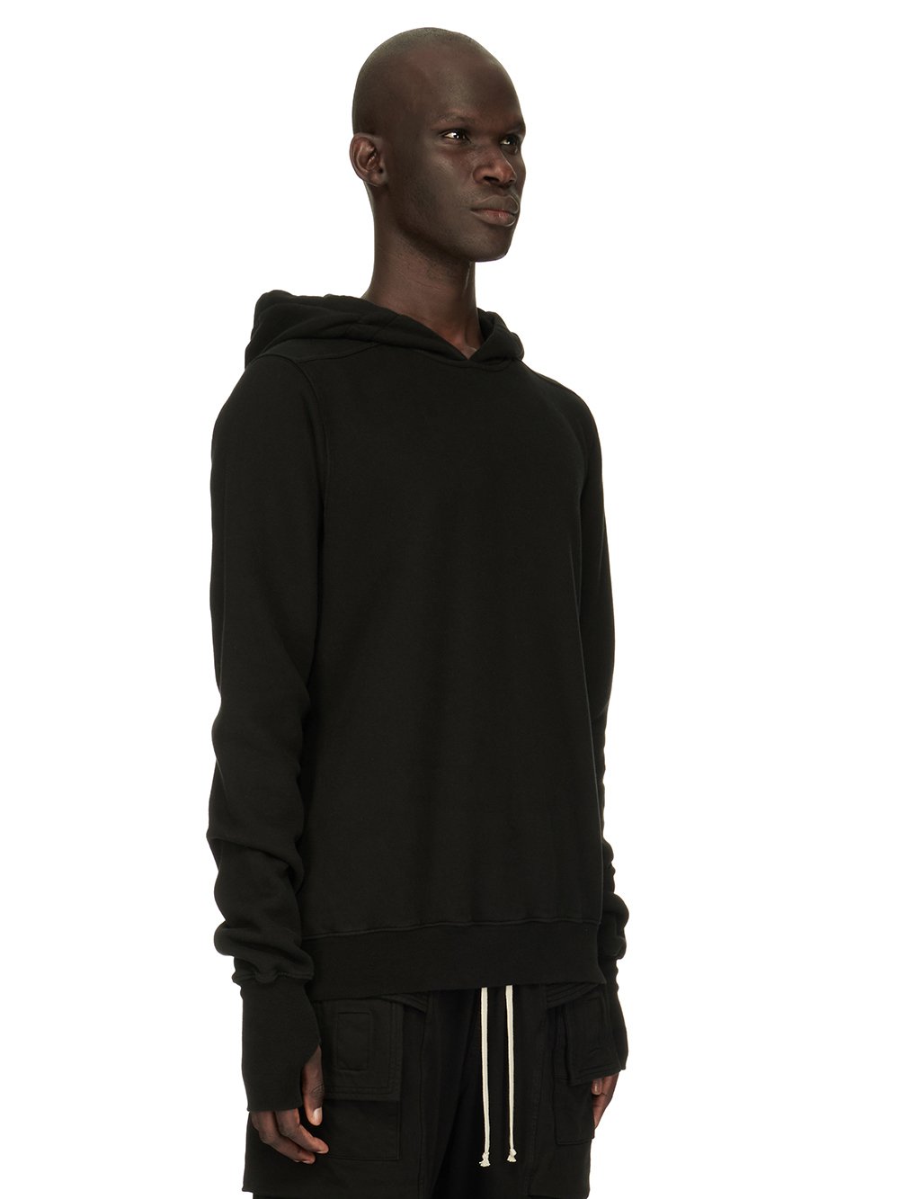 DRKSHDW FW23 LUXOR GAUNTLET GRANBURY HOODIE IN BLACK FURKA HEAVY SWEATSHIRT