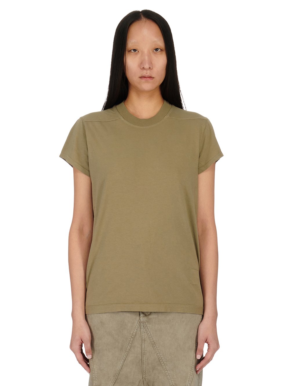 RICK OWENS FW23 LUXOR SMALL LEVEL T IN PALE GREEN MEDIUM WEIGHT COTTON JERSEY RICK OWENS FW23 LUXOR SMALL LEVEL T IN PALE GREEN MEDIUM WEIGHT COTTON JERSEY