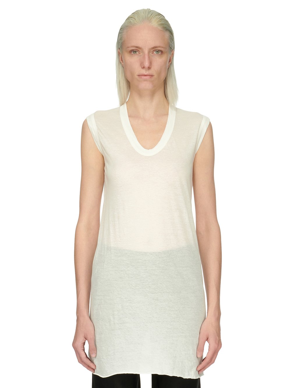 RICK OWENS FOREVER BASIC SL T IN MILK UNSTABLE COTTON RICK OWENS FOREVER BASIC SL T IN MILK UNSTABLE COTTON