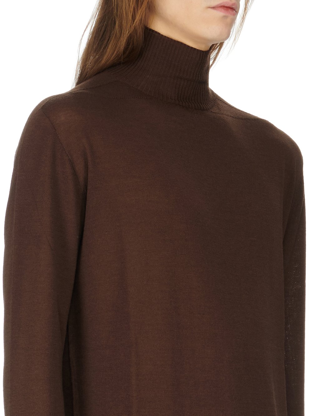 RICK OWENS FW23 LUXOR OVERSIZED TURTLE IN BROWN LIGHTWEIGHT RASATO KNIT